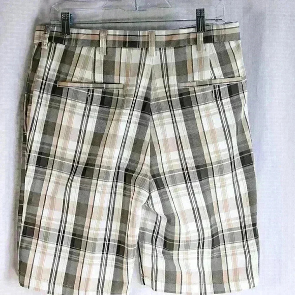 Men's Haggar Cool 18 Pro Size 32 brown/tan/hidden expandable waist plaid golf - Picture 4 of 9